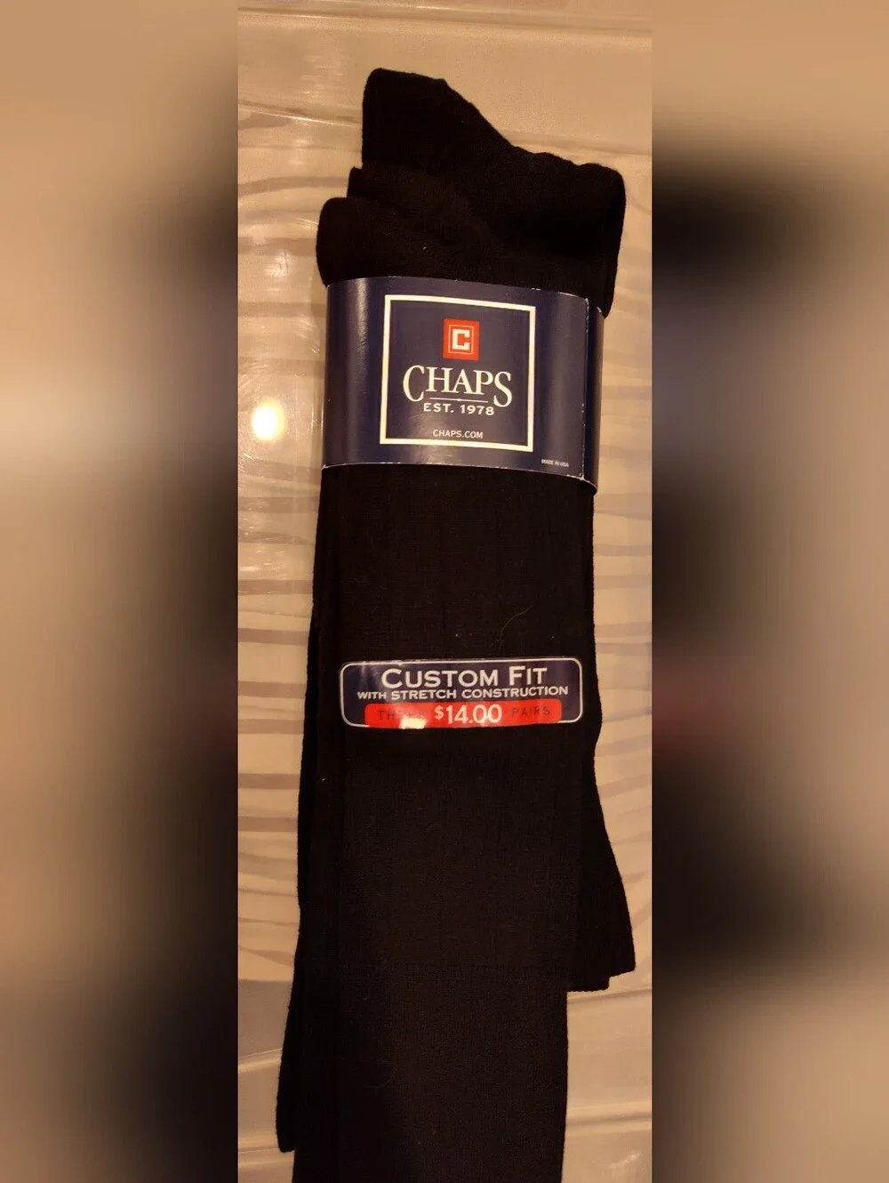 Chaps Men's Dress Crew Socks - Black, Gray, Brown - 3 Pack